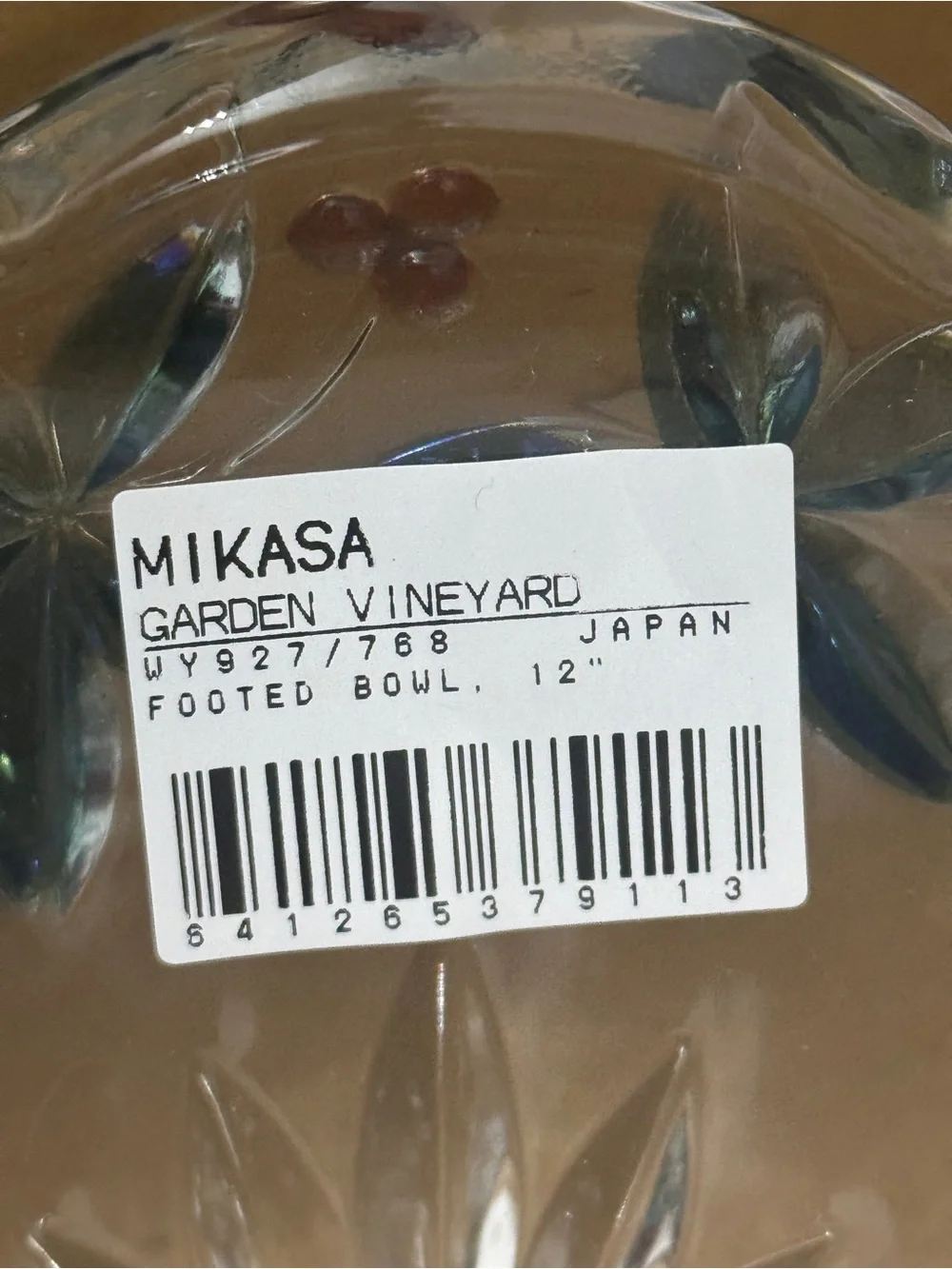Vintage Mikasa Garden Vineyard Footed Bowl...NIB
